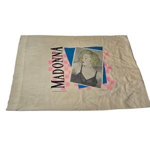 Vintage Madonna Graphic Pillowcase 1980s Pop Art Cotton